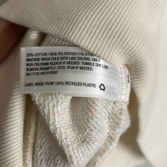 Cream Color Speckled Sweatshirt in XXL - Picture 3 of 3